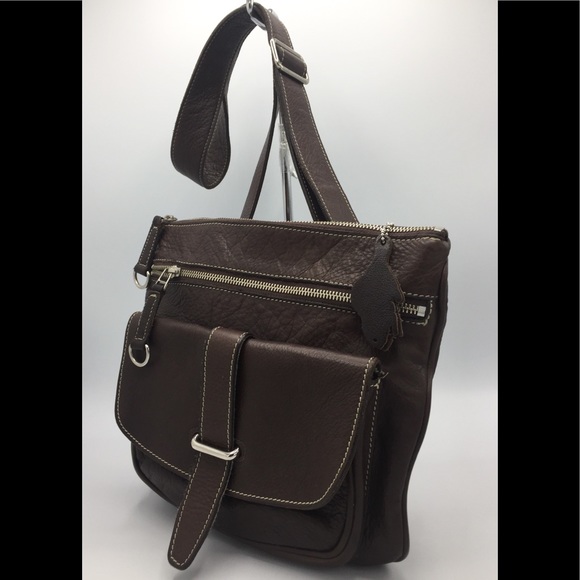 Roots Side Saddle Brown Leather Crossbody Bag - Picture 15 of 16